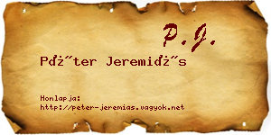 Péter Jeremiás névjegykártya